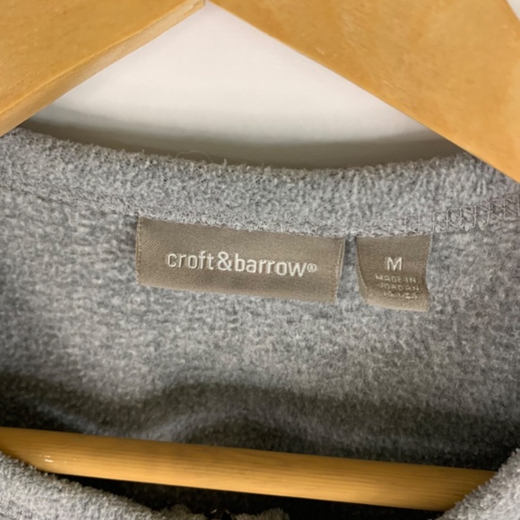 Christmas Embroidered Holly Granny cottagecore fleece jacket cardigan red gray - Picture 11 of 11